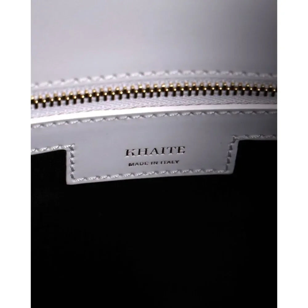 Khaite Ada Hobo Tote Bag In White Patent Leather - Picture 6 of 6